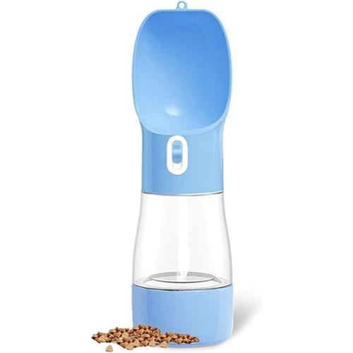 Gourde + Gamelle Portable Pour Voyage Chien, Chat, Animal De Compagnie Parfait : 2 En 1 Bouteille Distributeur Eau + Distributeur Nourriture Croquettes Bouteille D'eau + Gamelle Chien Chat