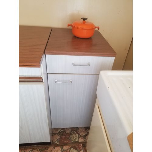 Meuble Bas Cuisine Formica Blanc/Marron Prof = 47