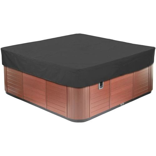 Housse pour Bain à Remous Carrée de Jardin, Bache de Protection pour Piscine en Tissu Oxford 210D Étanche À La Poussière Anti-UV Plusieurs Tailles Au Choix,Noir,231x231x30cm