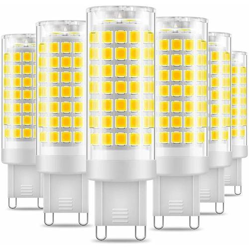 Ampoule Led G9 No Flicker 7w Led Lampes Blanc Froid 6000k 650lm Économie D'énergie Equivalente 60w Halogène Lumière 360 Degrés Angle Ac220-240v Pack De 6