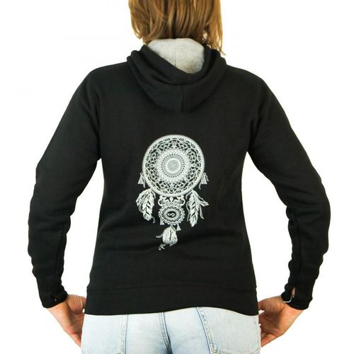 Sweat Capuche Pour Moto Femme L'entourloop Dreamcatcher Noir Taille M Lady