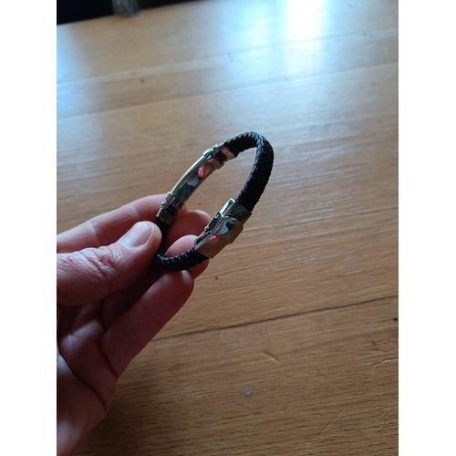 Bracelet Cuir Et Acier Inoxydable
