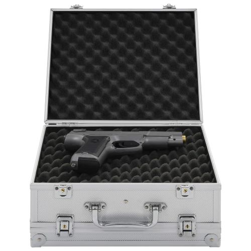 vidaXL Mallette pour arme à feu Aluminium ABS Argenté