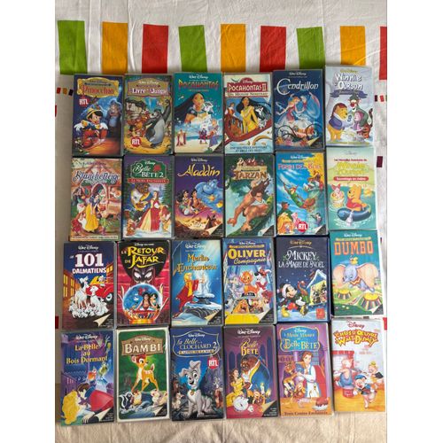 Lot De 24 Cassettes Vidéo Walt Disney