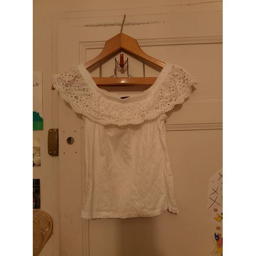 Top Blanc Haut Dentelle 36 S Jennyfer.