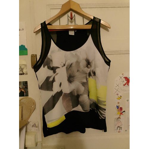 Débardeur Noir/Coloré Recto Doublé 44 Xxl Miss Captain Trend.