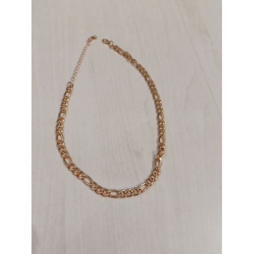 Collier Métal Doré,Chaine Petits Et Grands Maillons,Taille 44cm