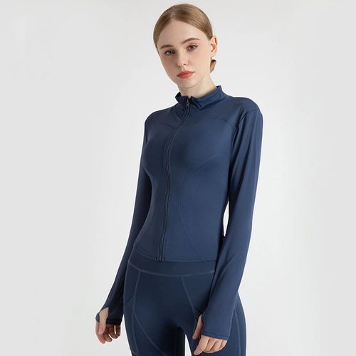 Women's Yoga Jacket, High Elastic Stand-Up Collar Slim Fitness Clothes Slimming Yoga Top
