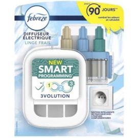Diffuseur électrique New Smart Programming 3volution et recharge senteur linge frais Febreze