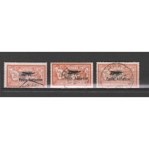 France Pa1 3 Timbres Obliteres Surcharge Non Garantie