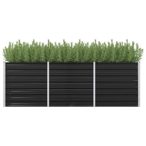 Vidaxl Lit Surélevé De Jardin Anthracite 240x80x77 Cm Acier Galvanisé