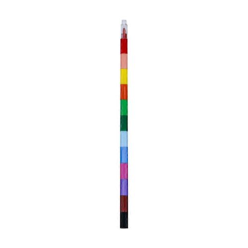 12pcs / Pack Mini Crayons De Doigt Stylos Crayon De Couleur Plume Pré-Affûtée Empilable