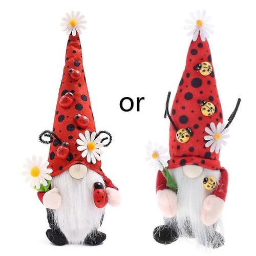 Gnomes de printemps Décorations Coccinelles en peluche Gnomes Ornements de bureau Gnomes suédois