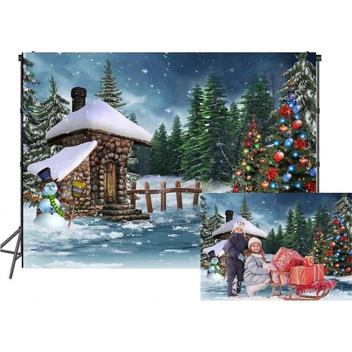 7X5ft Hiver Neige Photo Toile De Fond Photographie De Noël Toiles De Noël Photo Accessoires Toile De Fond Décoration De Fête Thème De Noël