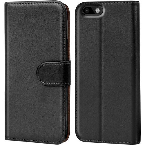 Coque Pour Wiko Lenny 3 Housse Portefeuille Pour Lenny 3 Etui En Cuir Synthétique Fonction Stand Case Noir