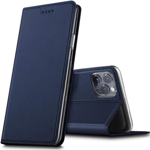 Etui Pour Iphone 13 Pro, Coque Pochette Portefeuille Pour Housse Iphone 13 Pro Avec Magnétique Fonction Wallet - Bleu