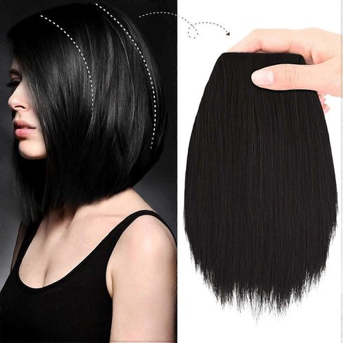 Postiches De 8 ""D¿Épaisseur Ajoutant Un Volume De Cheveux Supplémentaire Clip Dans Les Extensions De Cheveux Topper De Cheveux Pour Cheveux Clairsemés Femmes Couleur Noir Brun Noir Brun 8 Pouces (Paqu 