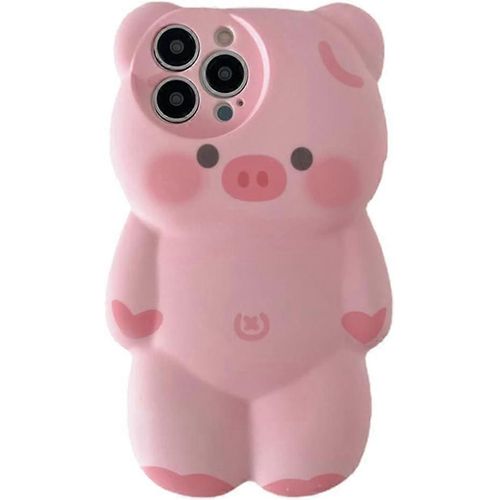 Coque De Téléphone Pour Iphone 15 Coque Iphone Mignonne Avec Porte-Clés Kawaii Coque De Téléphone Drôle De Dessin Animé Cochon Coque Iphone Silicone Souple Antichoc