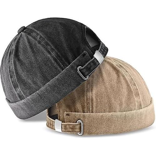 Bonnet 2 Pièces Pour Hommes Canard Réglable Bonnet Débardeur Décontracté Sans Ombre Casquette Sailor Beanie