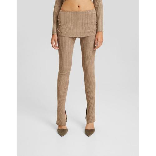 Leggings Maille Femme L Camel