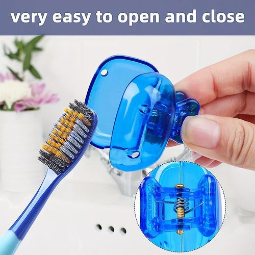 5pcs Nouveau clip de stockage de brosse à dents nécessaire pour le capuchon de protection de brosse à dents de voyage Étui de brosse à dents en plastique portable pour l¿hygiène en plein air