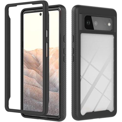 Coque Google Pixel 6, Antichoc Housse, 360 Degrés Protection Intégrale Étui Robuste Bumper Transparent Housse Pour Google Pixel 6 - Noir