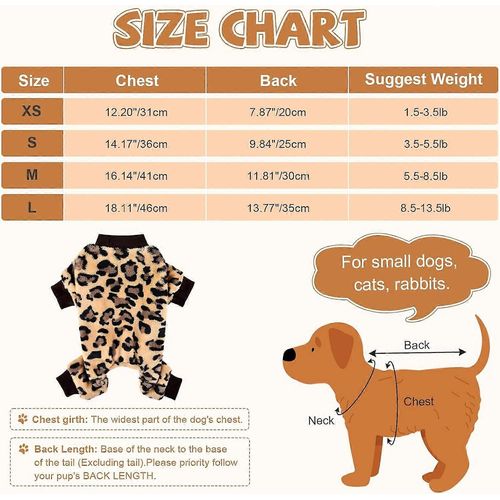 Vêtements Pour Chiens Pyjama Pour Chiens Fille Garçon Super Doux Chaud Petit Chien Pull Pjs Mignon Vêtements Pour Animaux De Compagnie Chiens Chandails Combinaisons Peluche Chiot -L