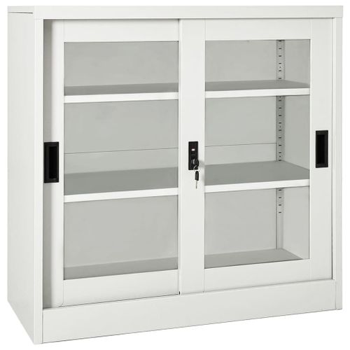 Vidaxl Armoire À Portes Coulissantes Gris Clair 90x40x90 Cm Acier