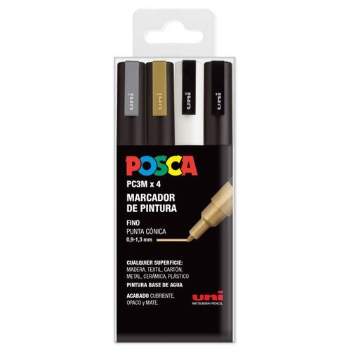 Marqueurs De Peinture - Uni-Ball - Set Pc 3m Gswb - Lot De 4 - Pointe - Opaque - Rechargeables