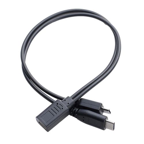 Adaptateur USB-C femelle vers connecteur Micro USB mâle et connecteur mâle Type-C pour une charge simultanée