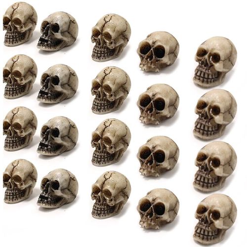 20pcs réaliste Halloween crâne Figurine Décorations Crânes de squelette humain pour intérieur extérieur jardin jardin cour décoration