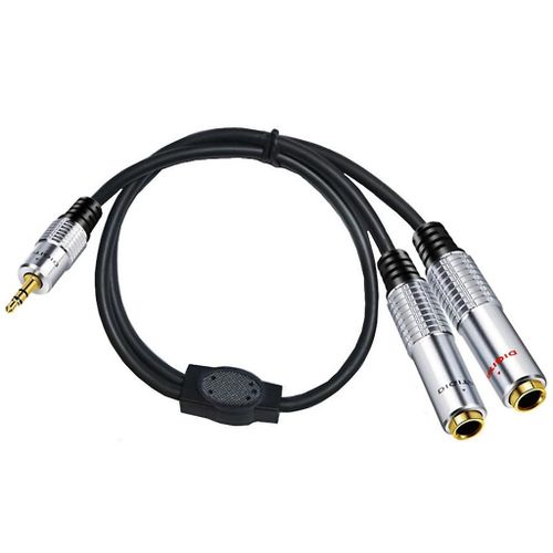 Fiche mâle 3,5 mm vers 2 x 6,35 mm Adaptateur Jack femelle Câble répartiteur audio Y 50cm
