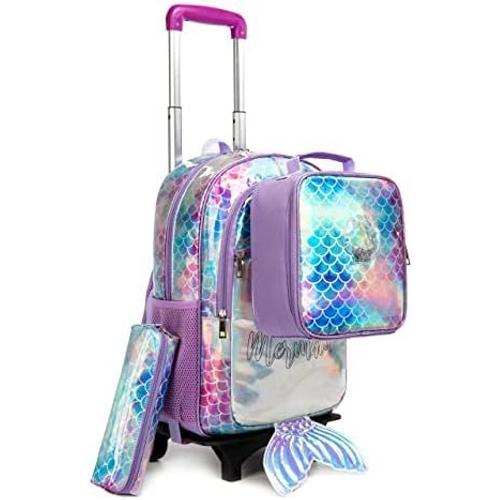 shangsun Cartable Fille Primaire Avec Roulette Sir ne Sac a