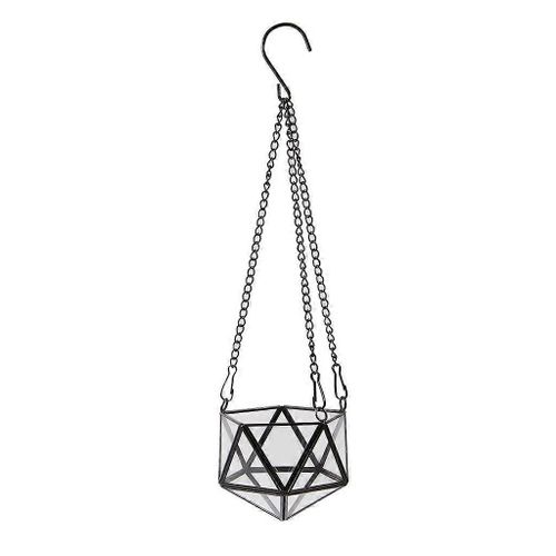 Verre suspendu Terrarium Géométrique Forme de diamant Porte-plantes Conteneur Mur Jardinière Pot de fleurs Décoration de rebord de fenêtre