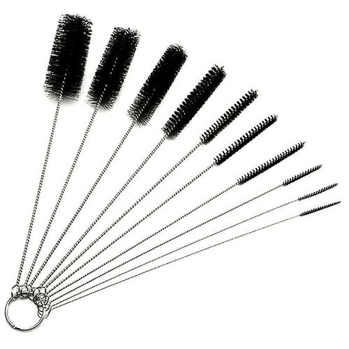 10 Pcs Nylon Paille Brosse Nettoyant Bouteille Tube Tuyau Petit Long Nettoyage Set Yo-yu