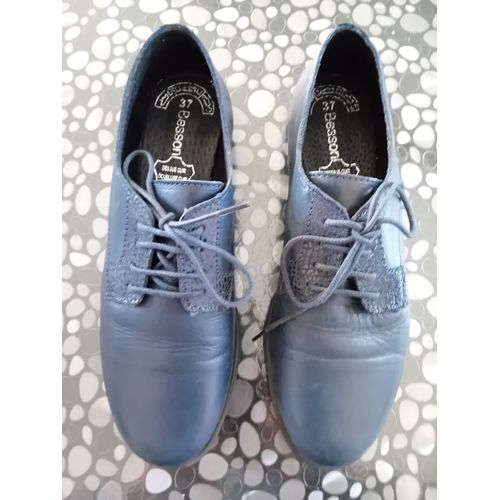 Chaussures Plates À Lacets Bleu Marine En 37