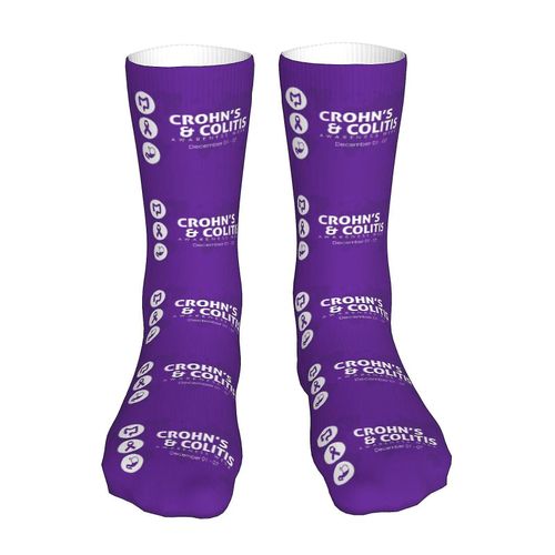 Chaussettes Du Mois De Sensibilisation À La Crohn Et À La Colite Chaussettes De Sport Pour Femmes Bas Chaussettes Décontractées Confortables À Tube Haut Pour Femmes Et Hommes 4-Dwdz