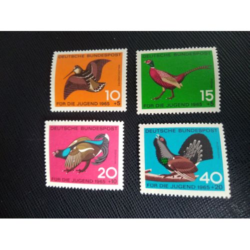 Timbre Allemagne / Rfa Yt 330 A 333 Séries: Gibier À Plumes Chassable 1965 (140106)