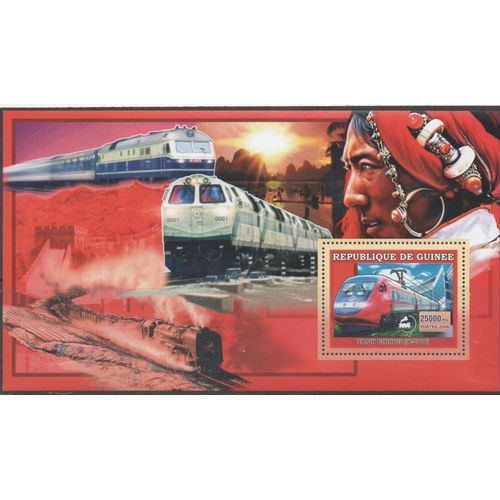 Guinée Timbres Les Trains Et Locomotives