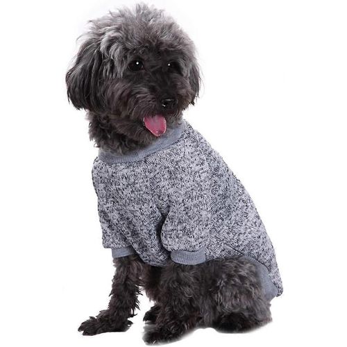 Vêtements Pour Chiens Pour Animaux De Compagnie Pull Pour Chien Épaississement Doux Chaud Chiot Chiens Chemise D¿Hiver Chandail Pour Chiots Pour Chiens (Gris, L)