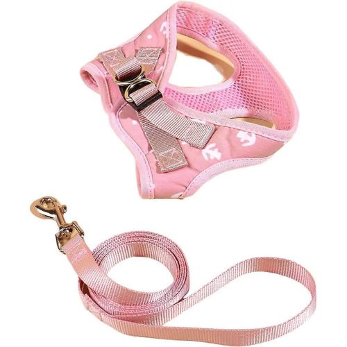 Harnais Pour Chien Mignon Harnais Pour Chien Gilet Harnais Avec Laisse Ensemble Bell Bow Design Chiot Chat Harnais Laisse Ensemble Pour Petits Chiens Moyens Rose Xs