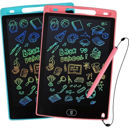 Tablette D¿Écriture Lcd, 2 Paquets De Blocs-Notes Pour Enfants 3 4 5 6 Ans 8,5 Pouces Lignes Colorées Doodle Scribble Boards Jouets Éducatifs Pour Garçons Filles Roa