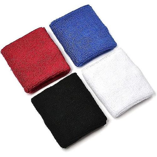 4 Paire De Cosmos Noir / Blanc / Bleu / Rouge Coton Sports Basketball Wristband / Sweatband Poignet Sweat Band/Attelle