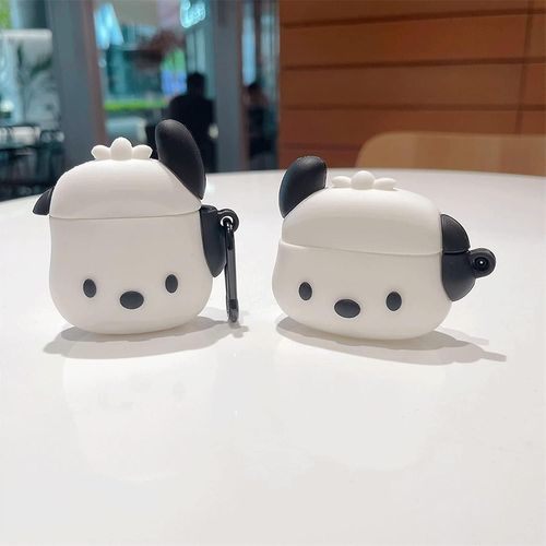 Mignon étui de conception de chien blanc compatible avec Airpods 1 & 2, Soft Silicone Sans Fil Écouteur Peau Antichoc, Enfants Garçons Filles Creative Protector