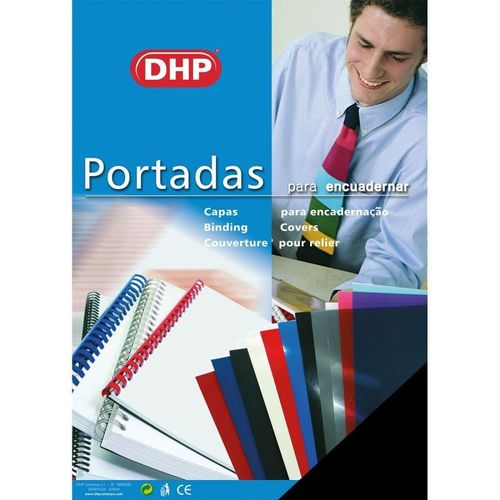 Dhp Lot De 100 Couvertures De Reliure En Polypropylene 0,45 Mm D'epaisseur, Format A4, Noir