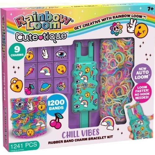 Coffret Fabrication Automatique De Bracelets ¿Lastiques - Bandai - Rainbow Loom Cute Tique - Contient 1200 ¿Lastiques Et Accessoires
