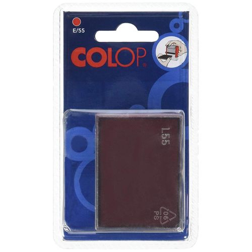 Recharge Pré Encrée - Colop - E/55 - Pack De 2 - Couleur Rouge - Dimensions 1x6.5x5 Cm