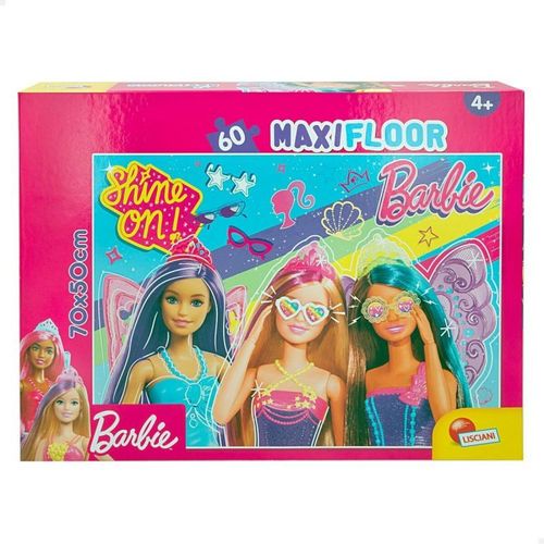 Puzzle - Lisciani - Barbie Maxifloor - 60 Pièces - Double Face 70x50 Cm - Pour Enfants 4 Ans+