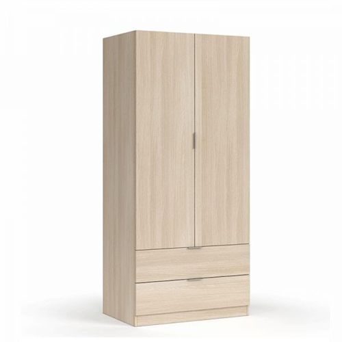 Armoire Avec 2 Tiroirs Imitation Chêne - 180 X 81 X 52 Cm