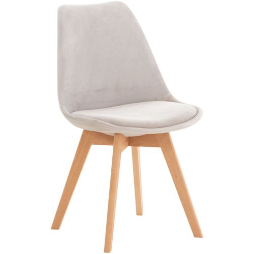 Chaise De Salle À Manger / Cuisine Linares Gris Clair/Velours